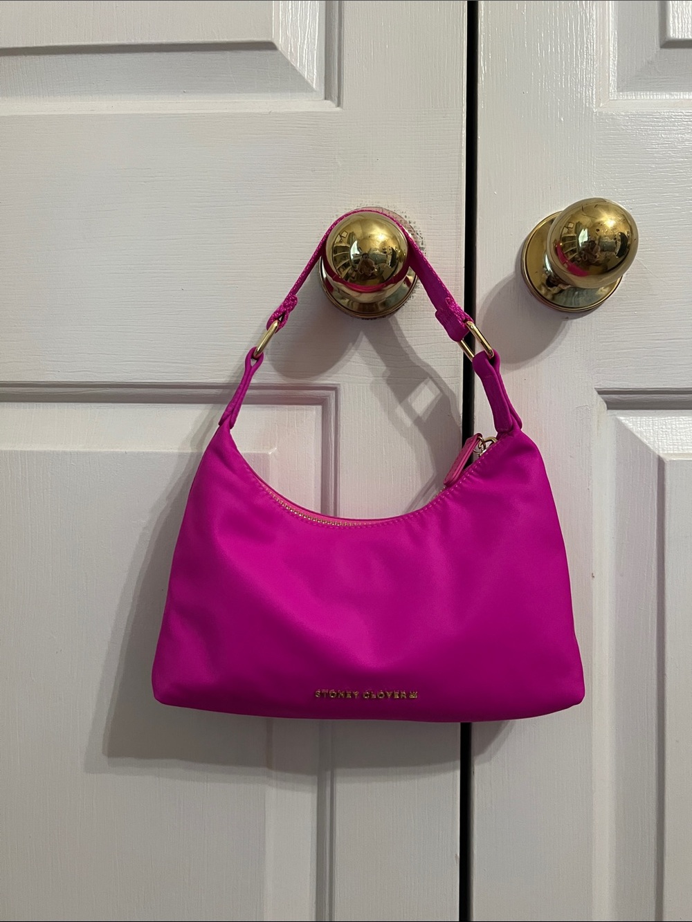 Stoney Clover Lane Hot Pink Shoulder Bag with Gold Hardware